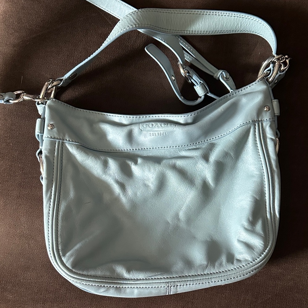 Coach Sky Blue Leather Crossbody Bag